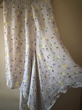 Lavender Floral Midi Skirt with Yellow Accents